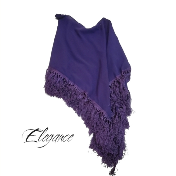 Jackets & Blazers - NWOT - Elegant Purple Women's Shawl Wrap Poncho Ruana Cape - OS